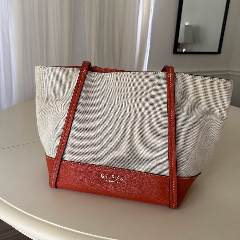 GUESS Cream and Orange Women's Tote